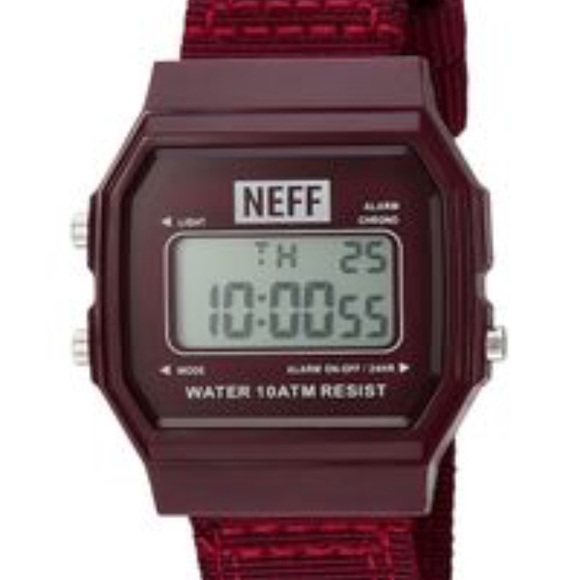 Neff Burgundy Digital Watch - Picture 1 of 2
